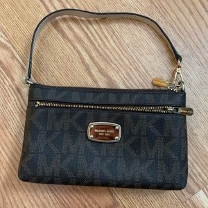 Brown Michael Kors Wristlet